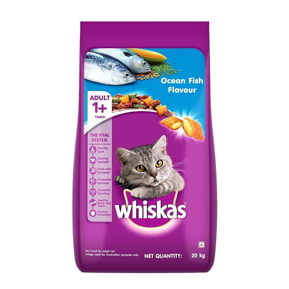 Whiskas Ocean Fish and Tuna in Jelly Meal Adult Cat Wet and Dry Food Combo