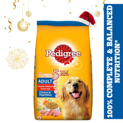 Pedigree Chicken and Vegetables and Chicken and Liver Chunks in Gravy Adult Dry and Wet Food Combo