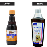Virbac Vitabest Derm Omega 3+6 Syrup (250ml) and Mankind Hepamust Liver Tonic Appetite Booster (200ml) for Dogs & Cats Combo