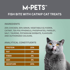 M PETS Fish Bite With Catnip Treats for Cats