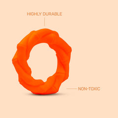 Kibbo Non Toxic Knotted Rubber Ring Chew Toy for Dogs and Cat (Orange)