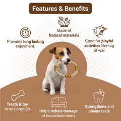 Bowlers Chewrope Donut Functional Dog Treat Toy