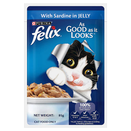 Purina Felix Sardine with Jelly Complete and Balanced Adult Cat Wet Food