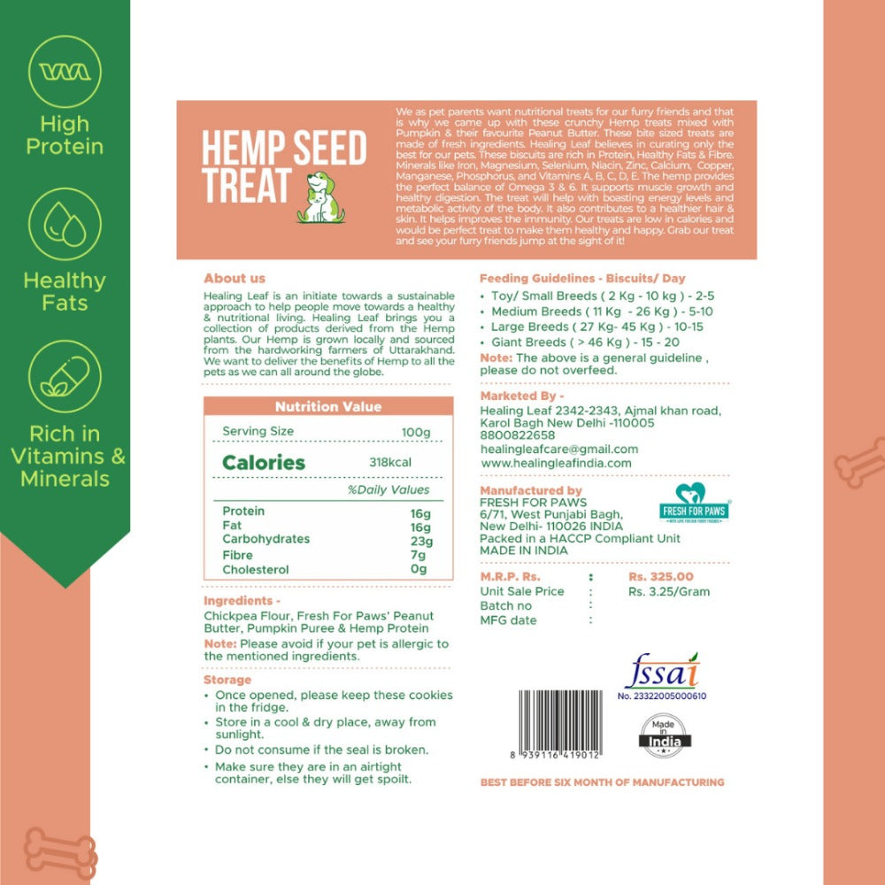 Healing Leaf Hemp Pumpkin Dog Treats