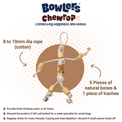 Bowlers Chewrope Marionette Rope Chew Functional Dog Treat Toy
