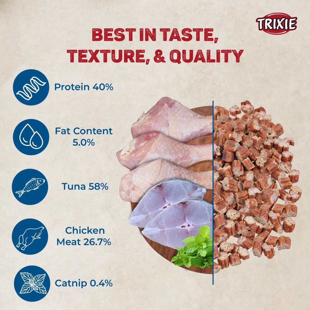 Trixie Premio Trainer Snack Mini Fish Nuggets and Fish and Chicken Rolls Cat Treats Combo