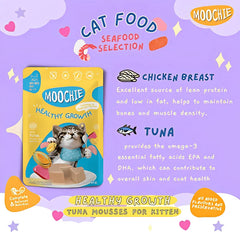Moochie Tuna Chicken and Salmon Oil Grain Free Healthy Growth Cat Wet Food