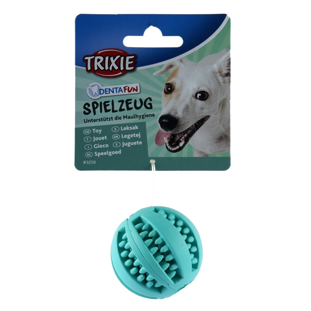 Gnawlers Calcium Milk Bone Treats, Fofos Carrot Treat Toy and Trixie Denta Fun Ball Mint Flavour Natural Rubber Toy Combo for Dogs