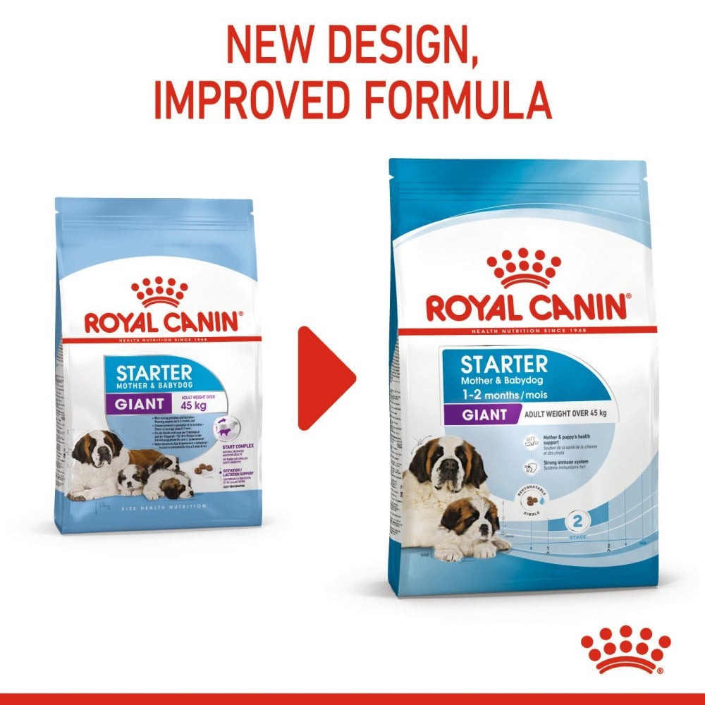 Royal Canin Giant Breed Dog and Puppies Starter Dry Food and Maxi Puppy Dog Wet Food Combo