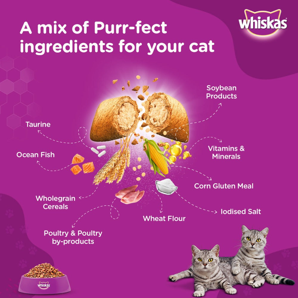 Whiskas Ocean Fish and Tuna Flavour Adult Cat Dry Food Combo