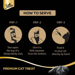 Sheba Tuna Flavor and Tuna & Prawn Maguro and Sheba Chicken & Chicken Whitefish Sasami Melty Premium Treats for Cats Combo