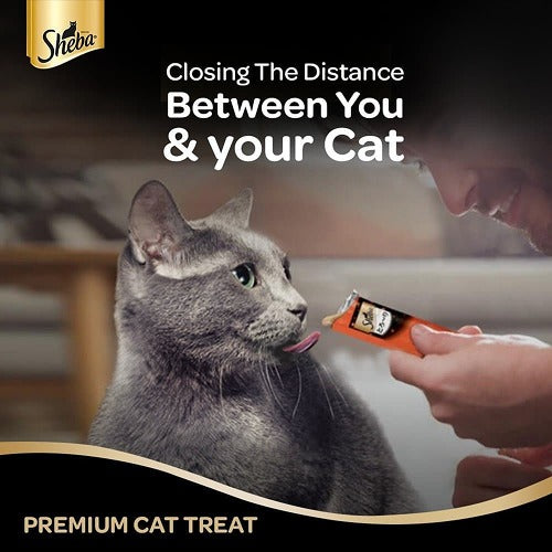 Me O Creamy Chicken & Liver and Sheba Tuna Flavor and Tuna & Prawn Maguro Selection Melty Premium Cat Treats Combo