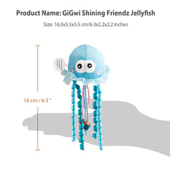 GiGwi Shinning Friends Jellyfish with LED light and Catnip inside Toy for Cats (Blue)