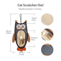 GiGwi Cat Scratcher with Catnip Owl Toy for Cats (Brown)