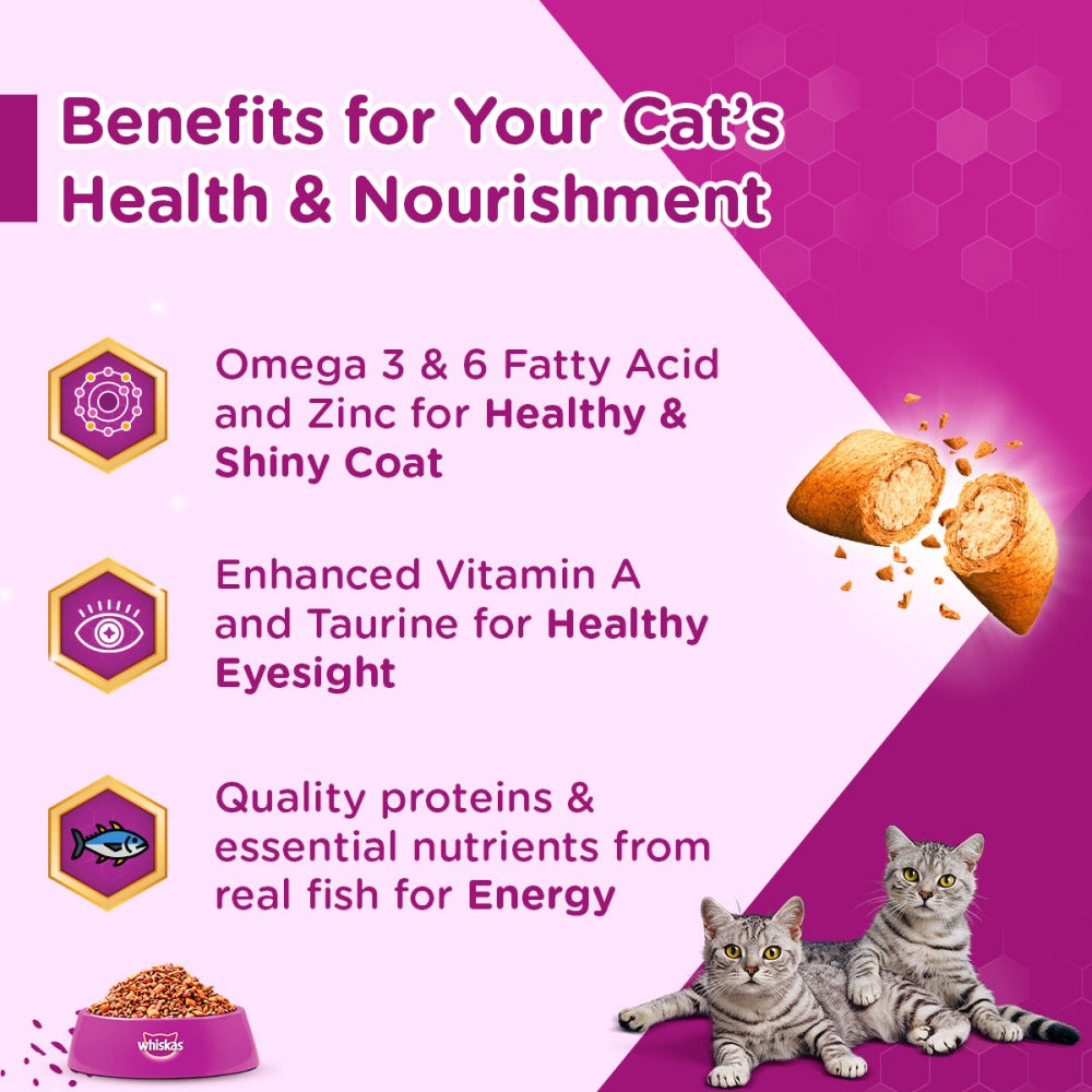 Whiskas Chicken, Ocean Fish and Tuna Flavour Adult Cat Dry Food Combo