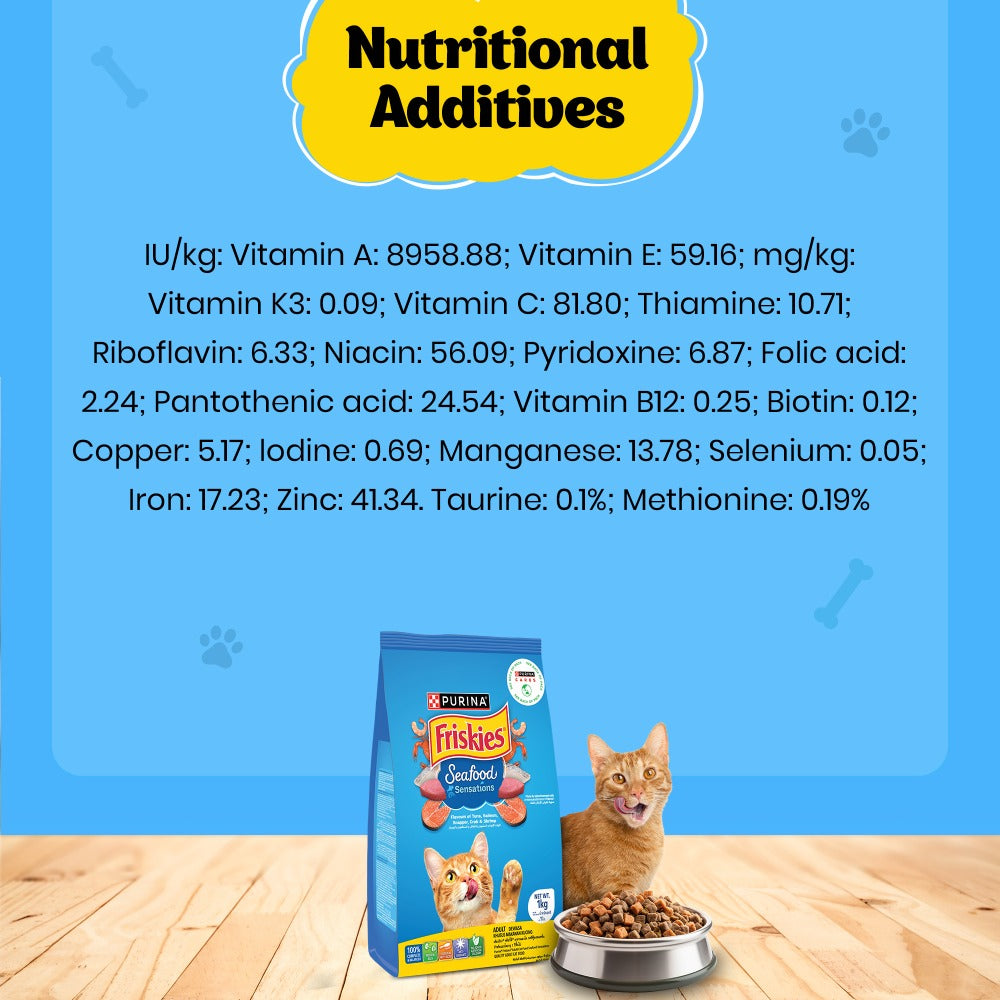 Friskies Seafood Cat Dry Food and Purina Felix Sardine with Jelly Adult Cat Wet Food Combo
