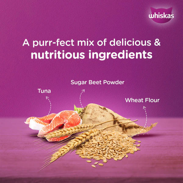 Whiskas Tuna in Jelly Meal and Chicken With Salmon Wakame Seaweed in Gravy Tasty Mix Adult Cat Wet Food Combo