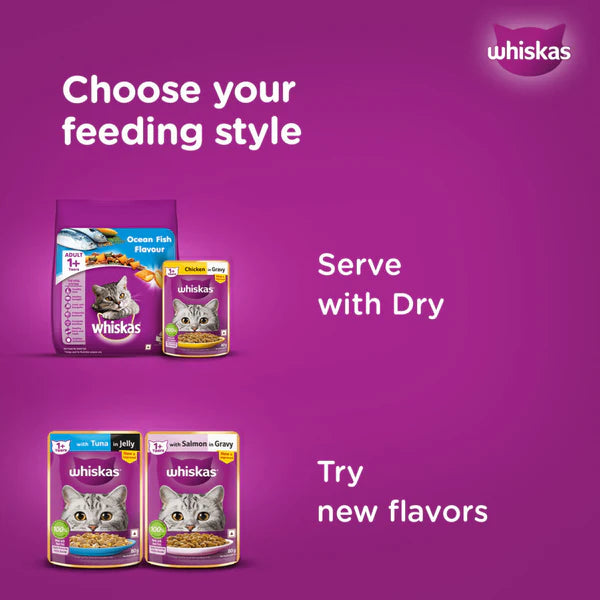 Whiskas Tuna in Jelly Meal and Chicken Gravy Adult Cat Wet Food Combo