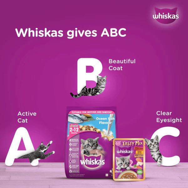 Whiskas Tasty Mix Seafood Cocktail Carrot Gravy Kitten Cat Wet Food
