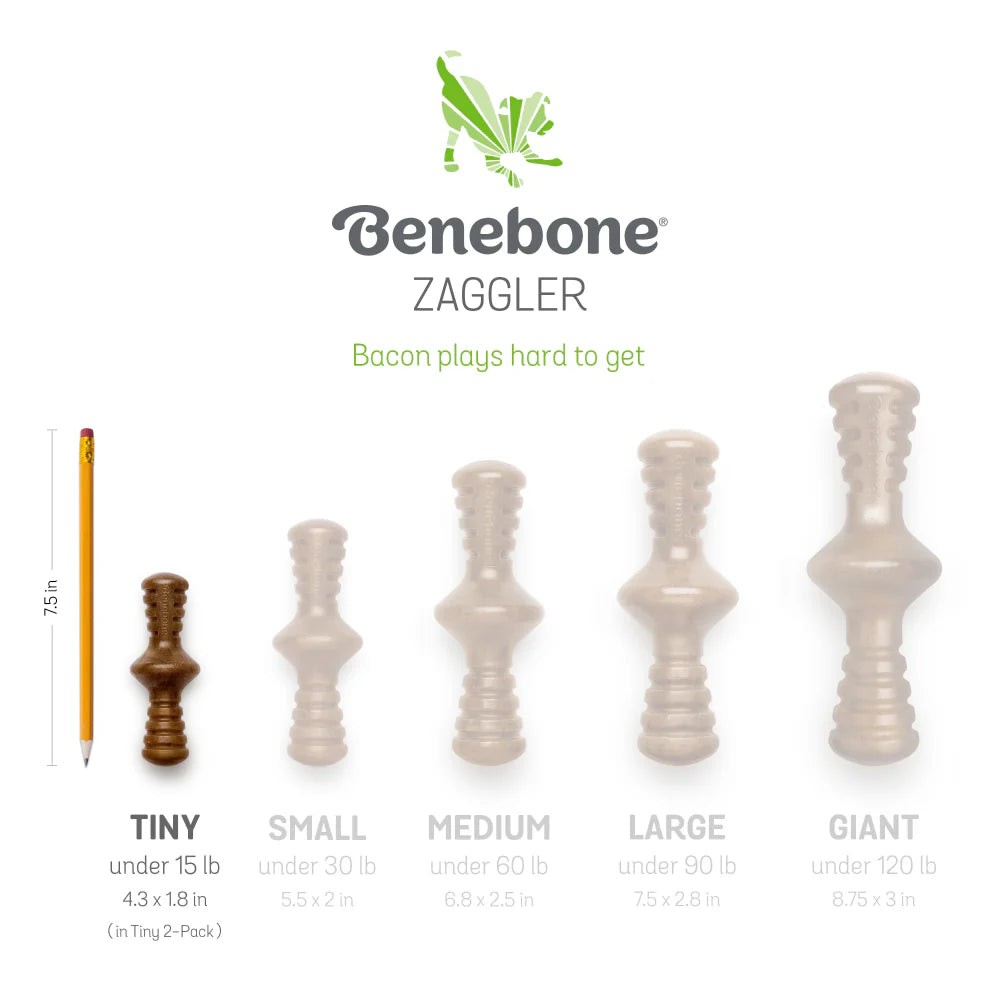 Benebone Bacon Flavored Maplestick and Zaggler Chew Toys for Dogs