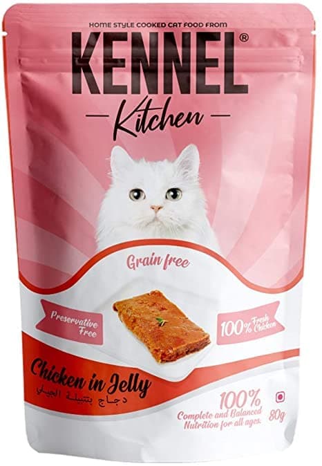 Kennel Kitchen Chicken in Jelly Wet Food and Creameroo Chicken with Mackerel Creamy Treats for Cats Combo