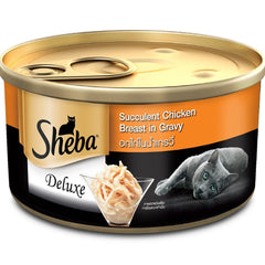 Sheba Complete Nutrition Succulent Chicken Breast In Gravy Cat Wet Food and Chicken Flavour Irresistible All Life Stage Cat Dry Food Combo