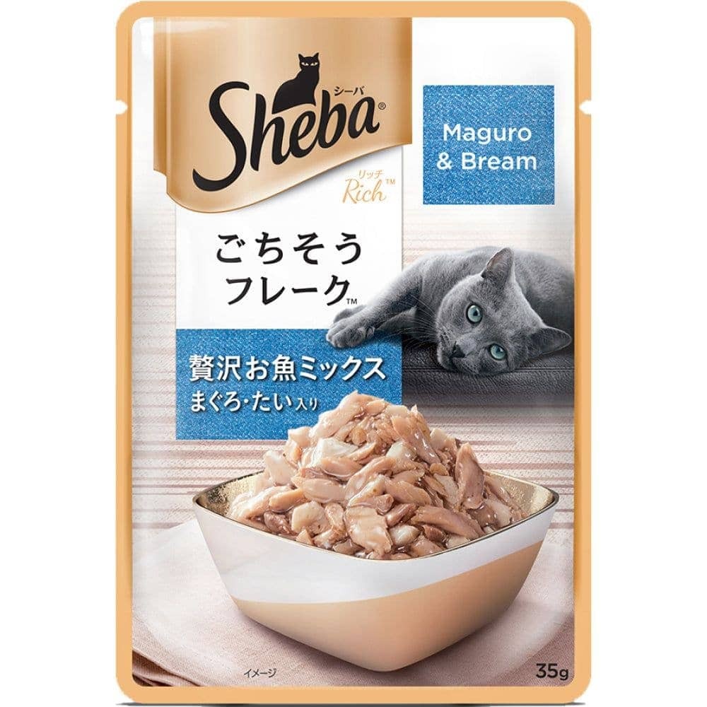 Sheba Maguro & Bream Fish Mix Premium Cat Wet Food and Salmon Flavour Irresistible All Life Stages Cat Dry Food Combo