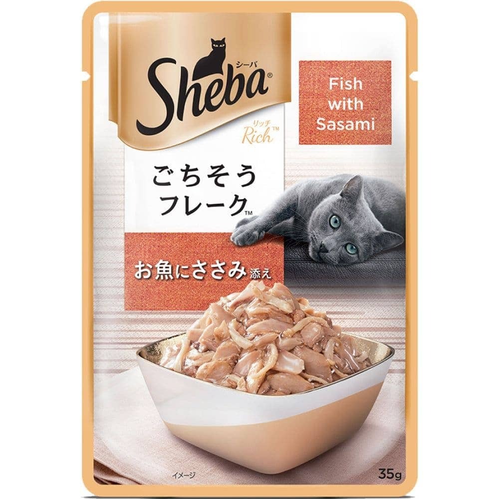 Sheba Fish with Sasami Premium Cat Wet Food and Salmon Flavour Irresistible All Life Stages Cat Dry Food Combo
