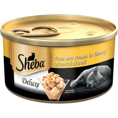 Sheba Tuna Fillet & Whole Prawns in Gravy Premium Cat Wet Food and Chicken Flavour Irresistible All Life Stage Cat Dry Food Combo