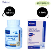 Virbac Ipraz Dewormer and Nutrich Multi Vitamin Tablets for Dogs Combos