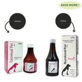 Mankind Calcimust Syrup Calcium Supplement (200ml) and Nurokind Pet Syrup MultiVitamin Supplement for Dogs and Cats (210ml) Combo