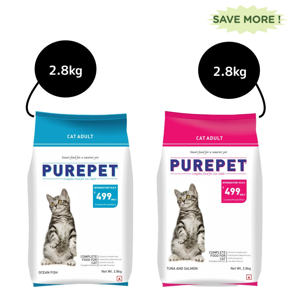 Purepet Ocean Fish and Tuna and Salmon Adult Cat Dry Food Combo