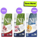 Farmina N&D Prime Chicken & Pomegranate, Lamb & Blueberry and Ocean Herring & Orange Grain Free Adult Cat Dry Food Combo