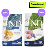 Farmina N&D Prime Lamb & Blueberry and Ocean Herring & Orange Grain Free Adult Cat Dry Food Combo