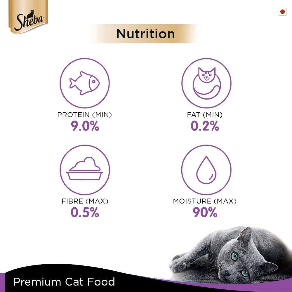 Sheba Pure Tuna Filets in Jelly Premium Cat Wet Food and Salmon Flavour Irresistible All Life Stages Cat Dry Food Combo