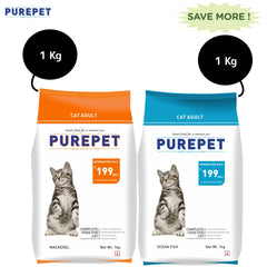 Purepet Mackerel and Ocean Fish Adult Cat Dry Food Combo