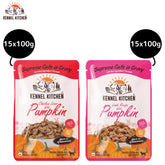 Kennel Kitchen Supreme Cuts Chicken Liver with Pumpkin and Lamb with Pumpkin Gravy Adults & Puppy Dog Wet Food (All Lifestage) Combo