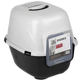 M Pets THEBES Litter Box for Cats (Black/White)