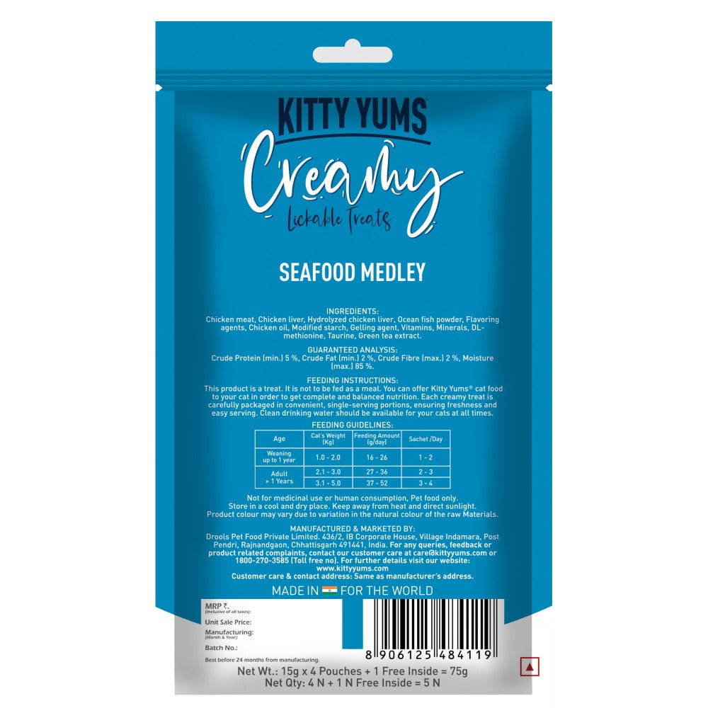 Kitty Yums Seafood Medley Creamy Cat Treat
