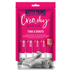 Kitty Yums Tuna & Bonito and Salmon & Skipjack Creamy Cat Treats Combo