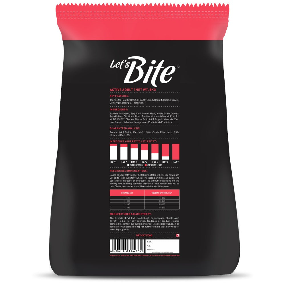 Let's Bite Active Adult Ocean Fish Dry Cat Food