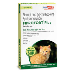 Areion Vet Feli D Dewormer Tablets (pack of 4 tablets) and Savavet Fiprofort Plus Tick & Flea Control Spot On for Cats Combo