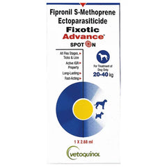 Vetoquinol Fixotic Advance 20 to 40kg Spoton and Savavet Kiwof Plus Dog Deworming Tablet Combo