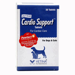 Vetina Cardio Support Tablet for Dogs and Cats (pack of 30 tablets)