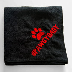 Pawgypets Pet Towel for Dogs and Cats (Black)