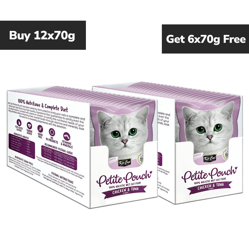 Kit Cat Chicken and Tuna Cat Wet Food (Buy 2 Get 1 Free)