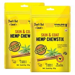 Bark Out Loud Skin & Coat Hemp Chew Stix for Dogs and Cats