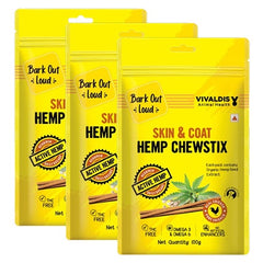 Bark Out Loud Skin & Coat Hemp Chew Stix for Dogs and Cats
