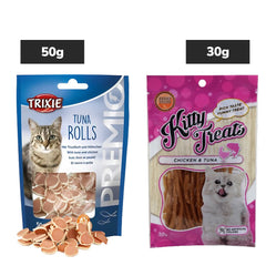 Trixie Premio Tuna Rolls Treats, Kitty Treats Soft Chicken Tuna Delights Cats Combo