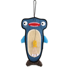 GiGwi Cat Scratcher with Catnip Alligator Toy for Cats (Blue)